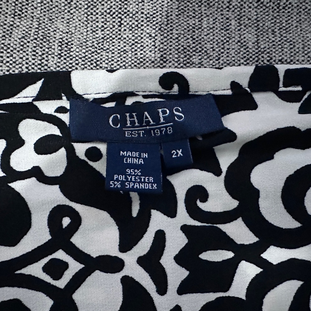Chaps Black and White Patterned dress
